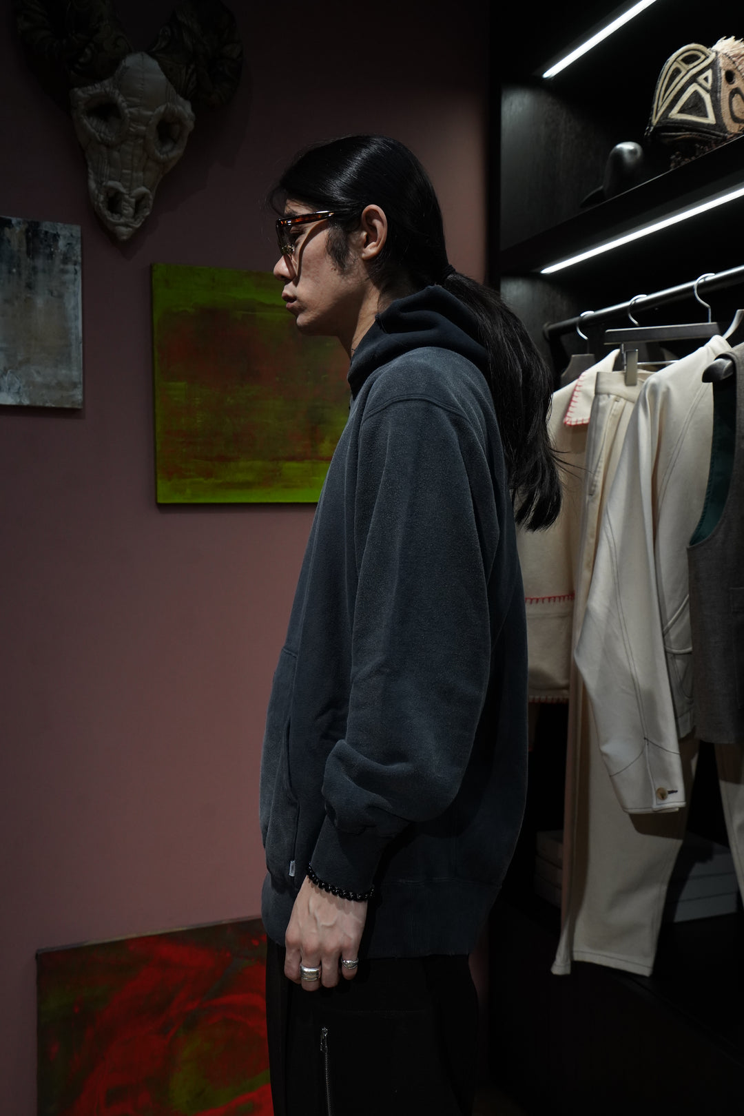 SUGARHILL(シュガーヒル)のAGED HOODIE(ASH BLACK)(パーカー)の通販