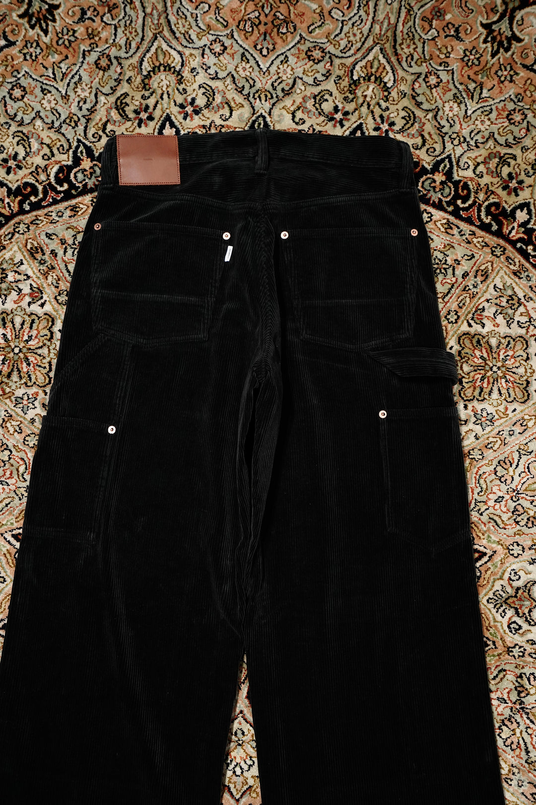 SUGARHILL(シュガーヒル)のCOURDUROY PAINTER TROUSERS(BLACK)(パンツ