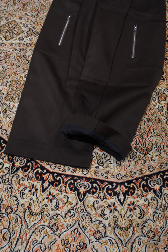 OMAR AFRIDI (Omar Afuridi) RiveTed Wide Cropped Trousers (Black