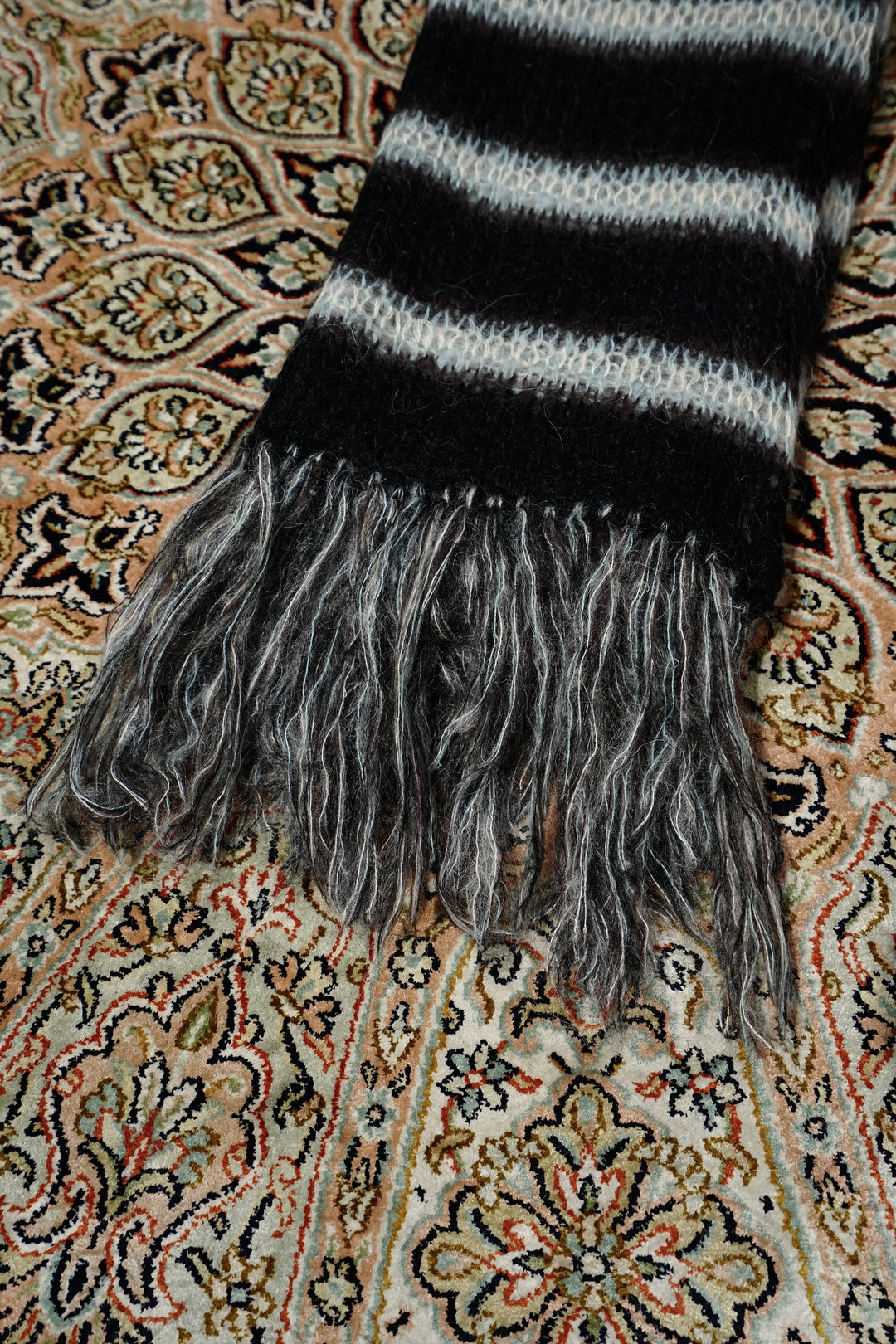 SUGARHILL(シュガーヒル)のMOHAIR STRIPE MUFFLER(MINT STRIPE