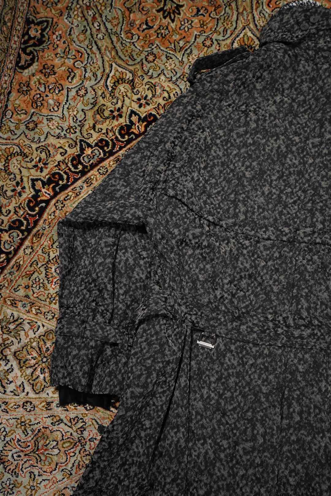 SUGARHILL(シュガーヒル)のURETHANE JACQUARD TRENCH COAT(BLACK&WHITE