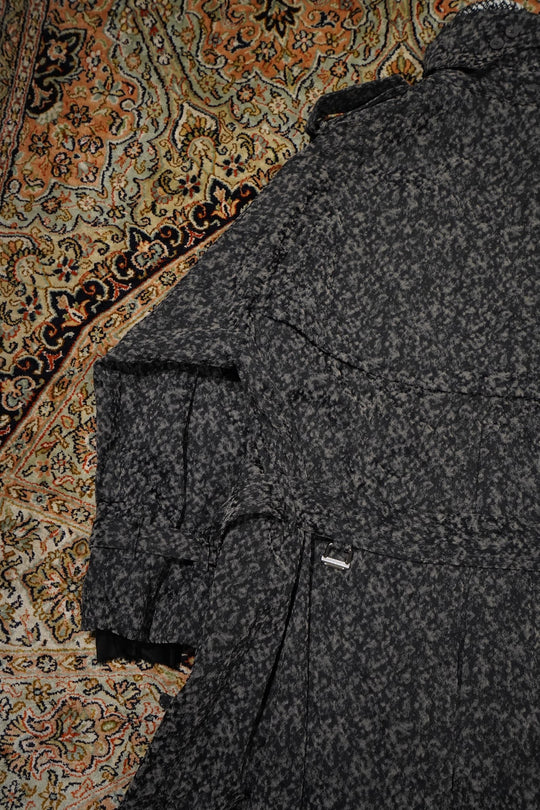 Sugarhill's URETHANE JACQUARD TRENCH COAT (BLACK & WHITE) mail