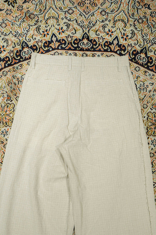 Urig(ウーリッヒ)2026SSのPIN CHECK SCHADEN 3TUCK PANTS NL (ECRU