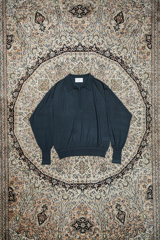 SUGARHILL(シュガーヒル)26SSのWOOL KNIT POLO(NAVY)(ニット)の通販