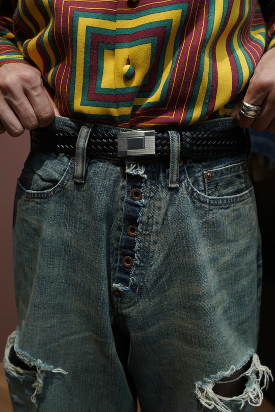 Taiga Takahashi(タイガタカハシ)のBASKETWEAVE PATTERN BELT(BLACK