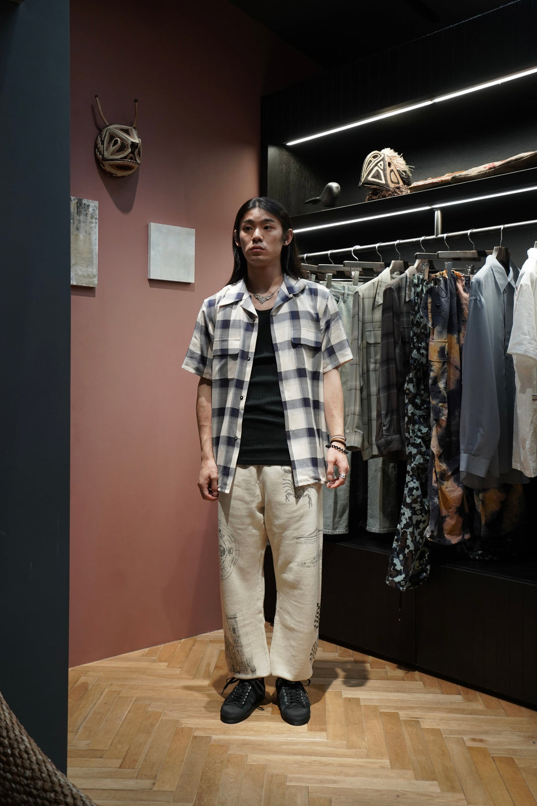 SUGARHILL(シュガーヒル)2025MIDSのOMBRE HALF SLEEVE SHIRTS(NAVY