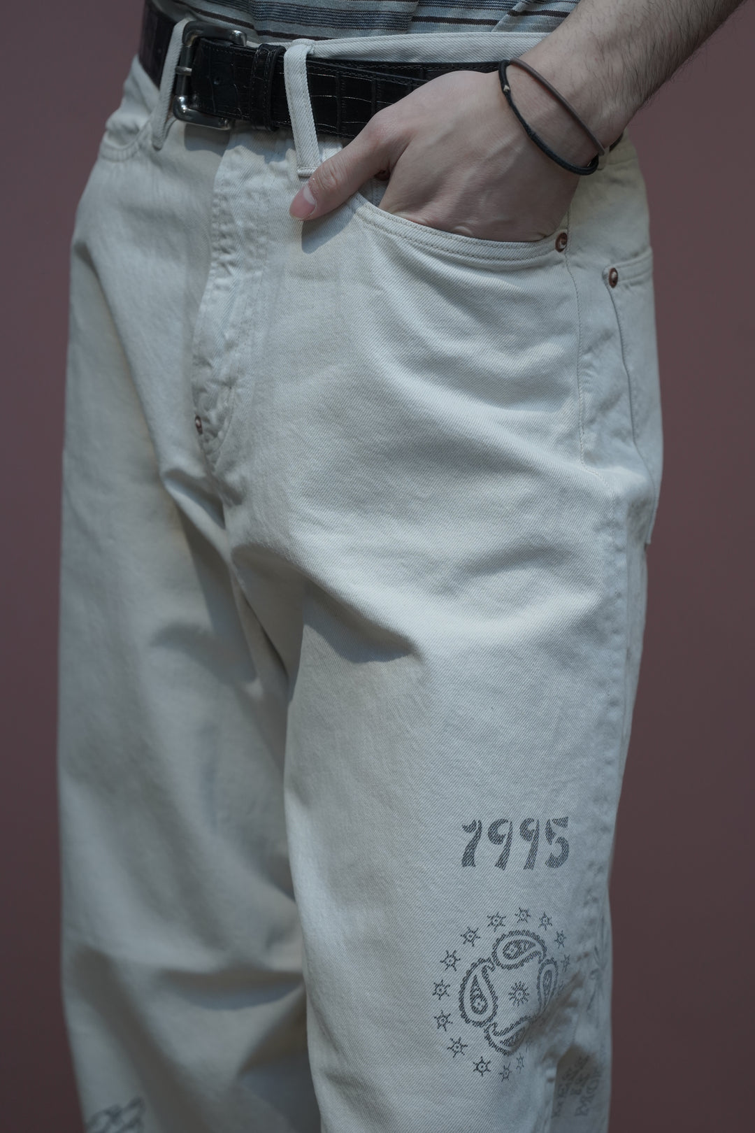 パンツ oi TATTOO MODERNDENIM WIDECUT 34 SUGARHILL(シュガーヒル)26SSのTATTOO FLASH PRINT MODERN DENIM WIDE