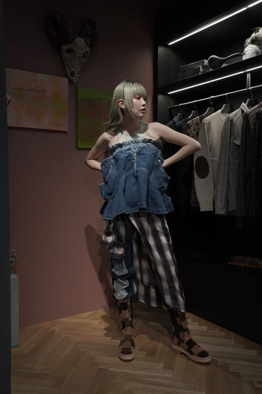 HOUGA(ホウガ)のjean skirt tops(blue)(スカート)の通販 | CEDARWOOD
