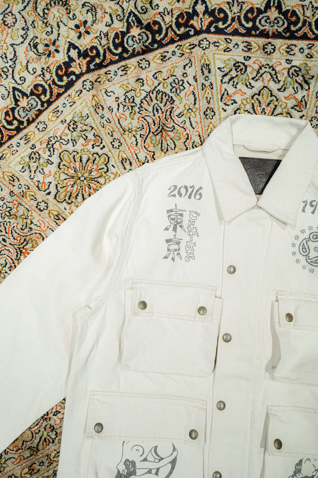 ジャケット・アウター SUGARHILL TATTOO FLASH PRINT POCKET JKT2 TATTOO FLASH PRINT POCKET DENIM JACKET(2 ECRU): SUGARHILL: MENS