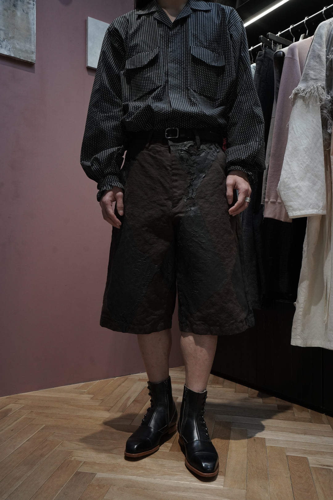 Fujimoto(フジモト) 2025SSのPrinted Dia Wide Shorts(Brown)(パンツ