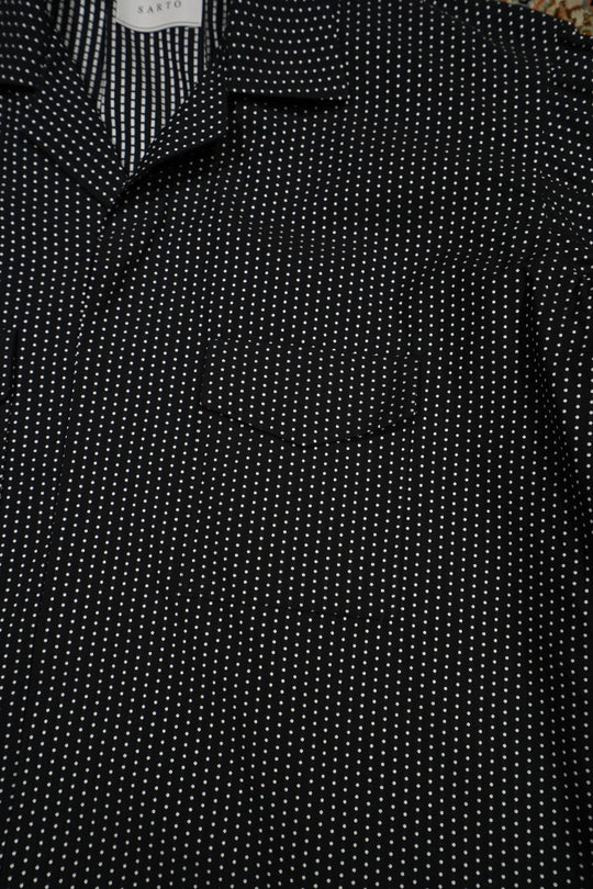 【SARTO】 \"OPEN COLLAR BLOUSE\" SARTO OPEN COLLAR BLOUSE BLACK/O.WHITE | CASANOVA&CO