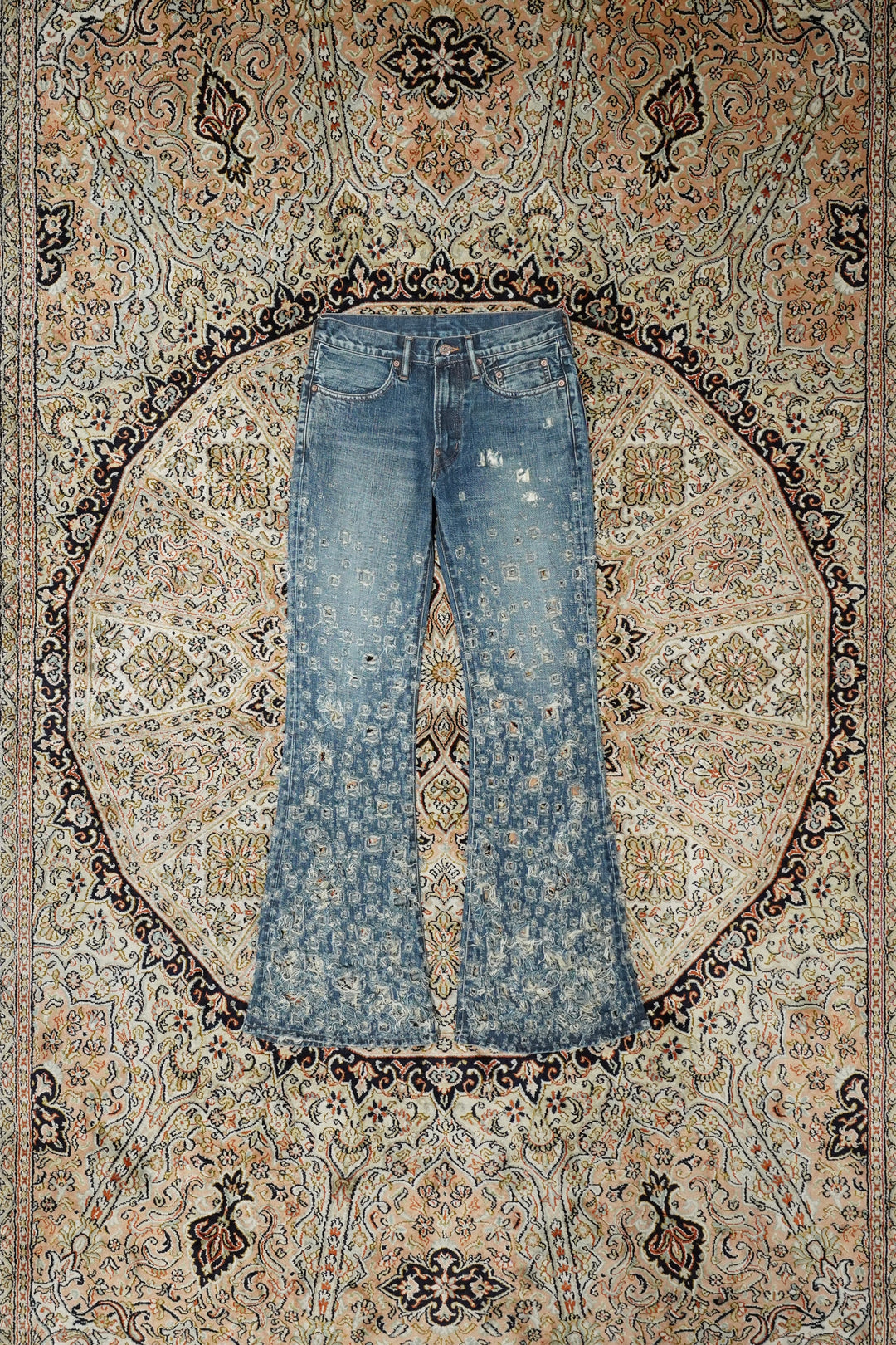 SUGARHILL(シュガーヒル)のCRASHED MODERN DENIM FLARED TROUSERS 