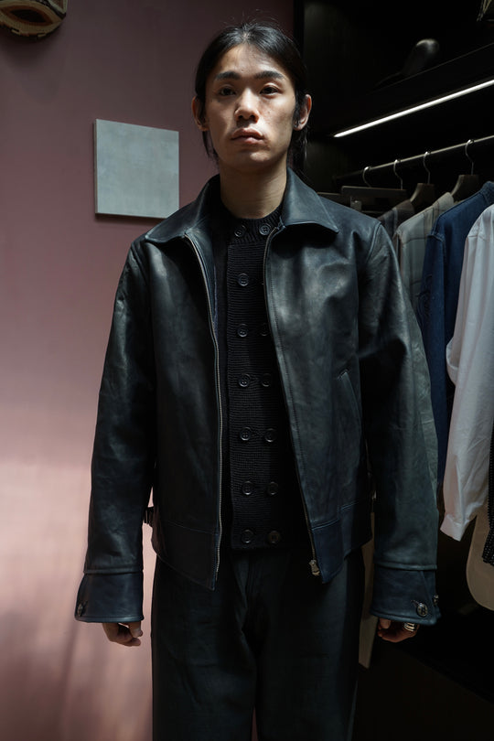 TAIGA Takahashi レザージャケット 72 Editor's Eye TAIGA TAKAHASHI Automobile Leather Jacket | Silver