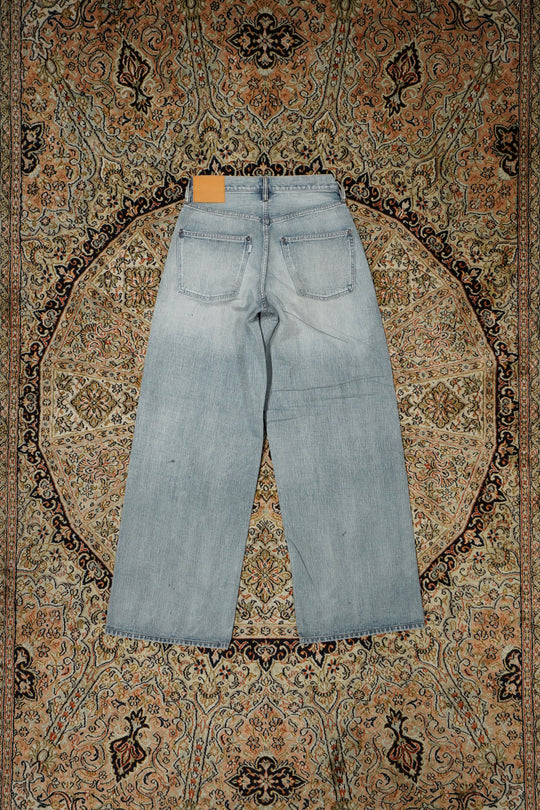 SUGARHILL FADED MODERN DENIM WESTERN WIDE TROUSERS (FADED INDIGO