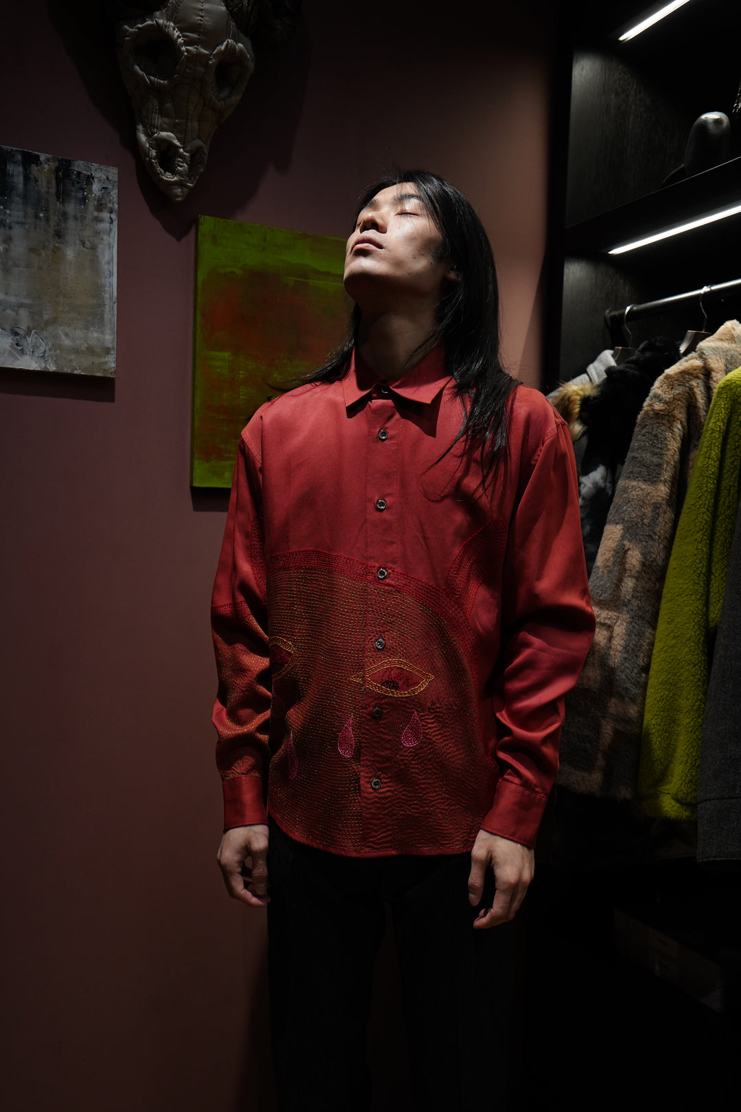 Glass Cypress(グラスサイプレス) のRed LS Devil Shirt(Red