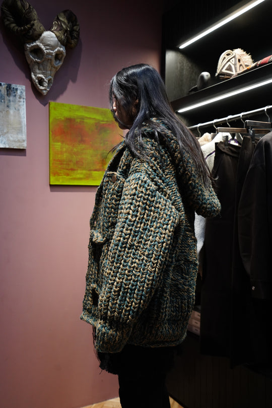 STEAF(スティーフ) 2024AWのSYMBIOSIS HAND KNIT BLOUSON (ASPHALT