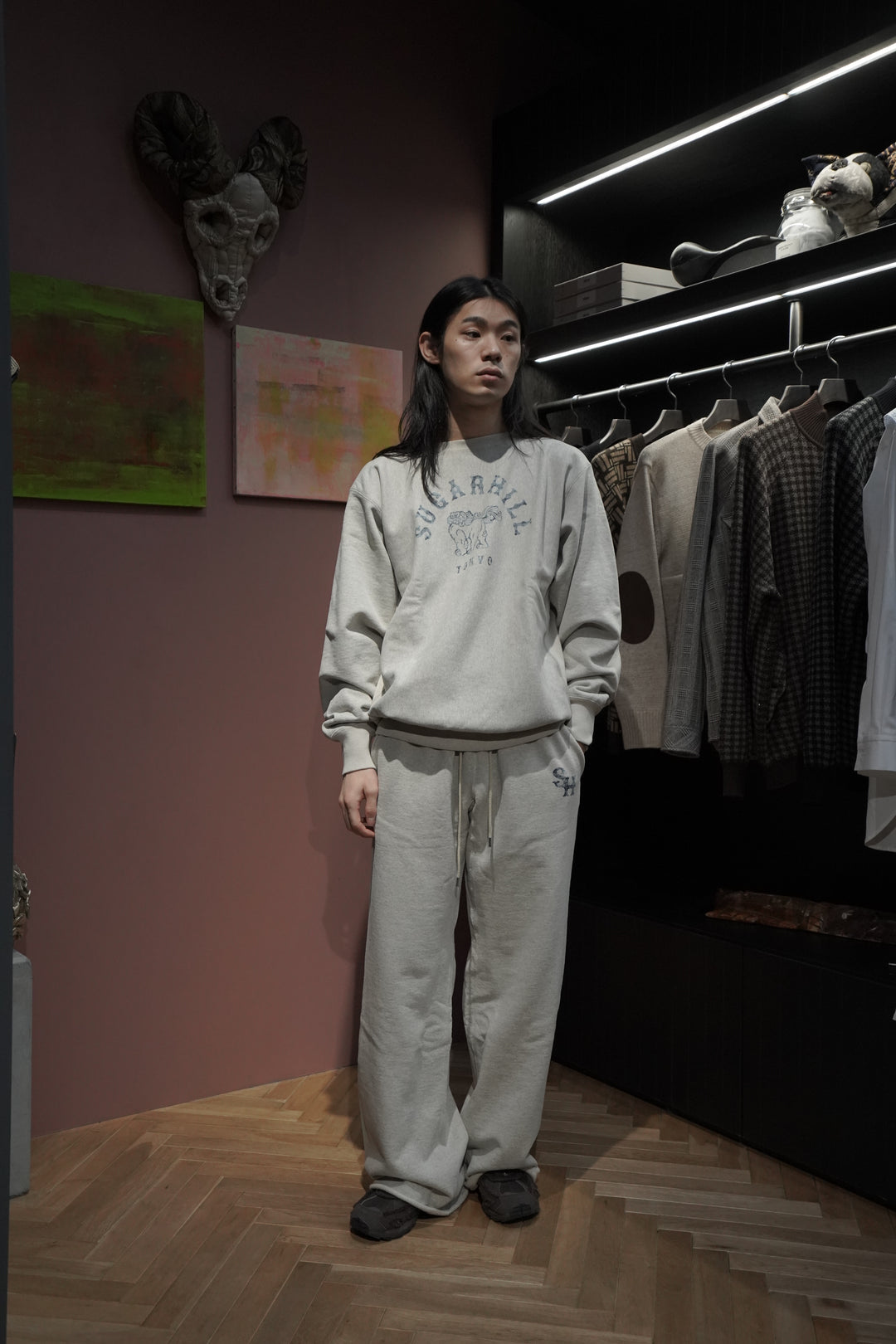 SUGARHILL(シュガーヒル)のLOGO PRINTED SWEAT TROUSERS(HEATHER