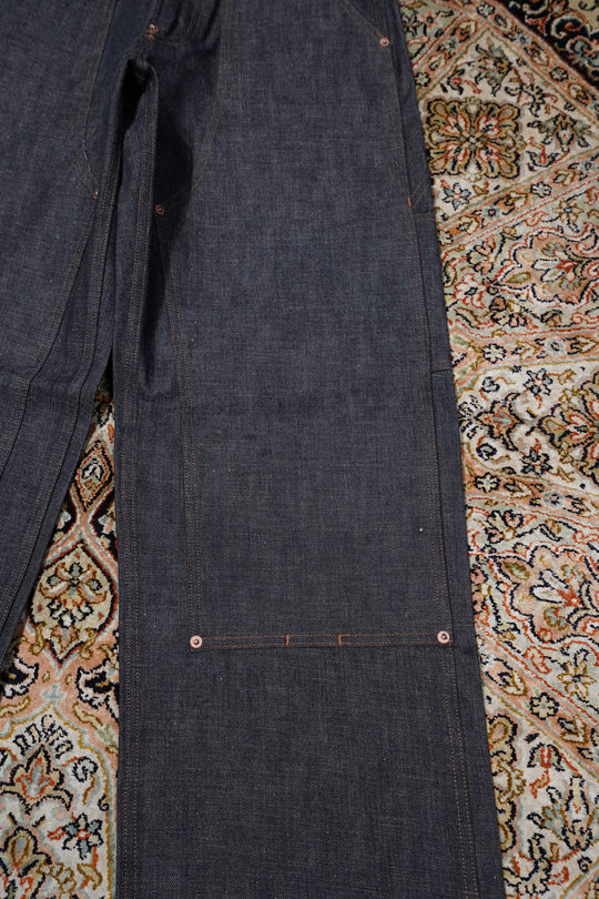 SUGARHILL PAINTER DOUBLE KNEE DENIM TROUSERS (RIGID INDIGO) (denim