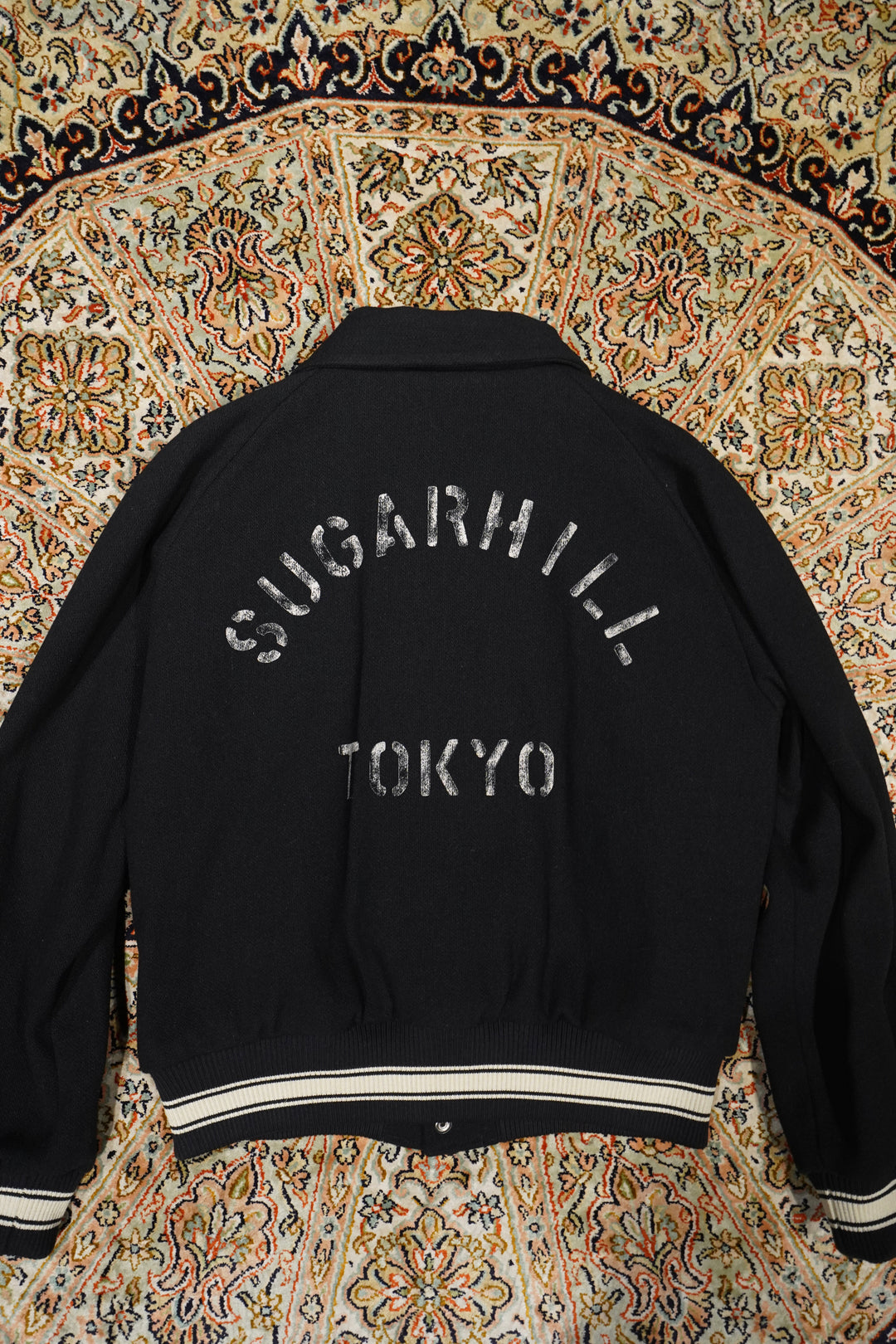 SUGARHILL(シュガーヒル)のMELTON STADIUM JACKET(BLACK)(ジャケット