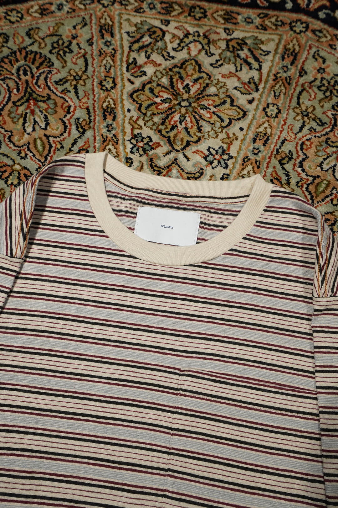 SUGARHILL(シュガーヒル)のSTRIPE LONG SLEEVE TEE(WINE STRIPE