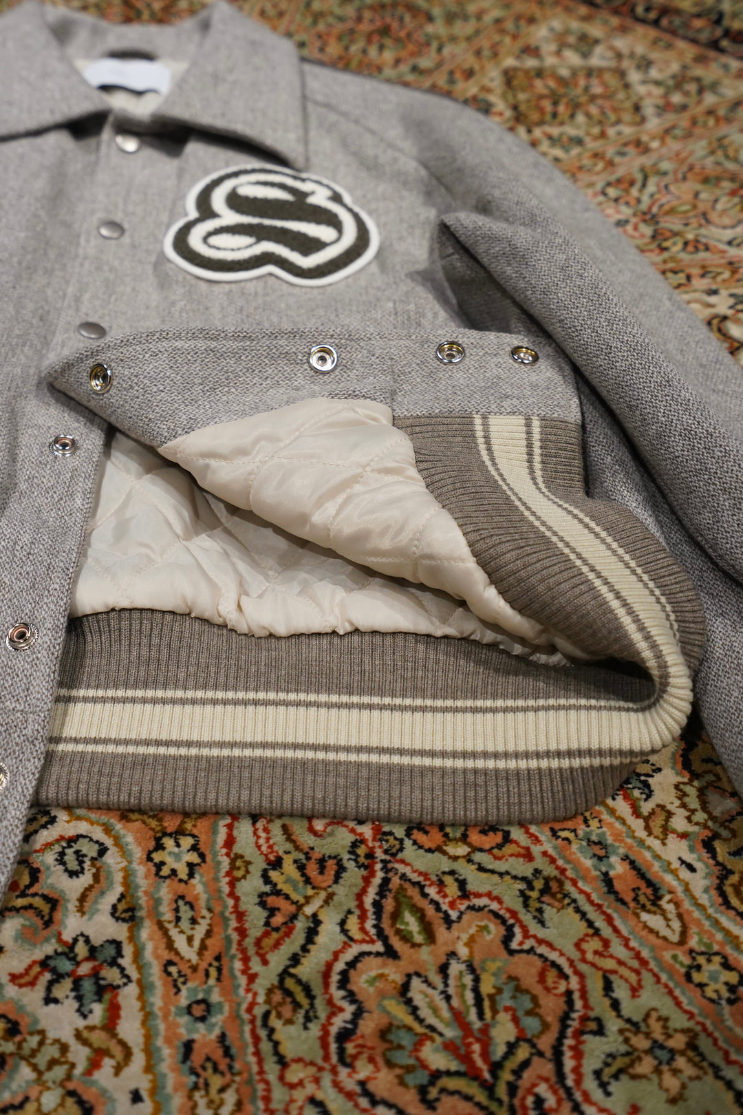 ジャケット・アウター SUGARHILL MELTON STADIUM JACKET(IVORY) SUGARHILL(シュガーヒル)のMELTON STADIUM JACKET(IVORY