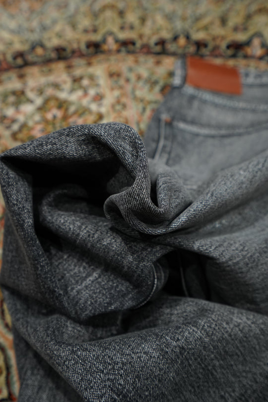 SUGARHILL(シュガーヒル)のFOILED DENIM TROUSERS WIDE CUT(BLACK