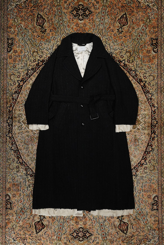 ジャケット・アウター SUGARHILL Boucle Wool Long Coat Sugarhill (Sugar Hill) Boucle Wool Long COAT (Black) (Court) Mail