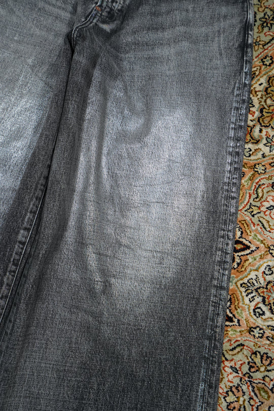 SUGARHILL(シュガーヒル)のFOILED DENIM TROUSERS WIDE CUT(BLACK