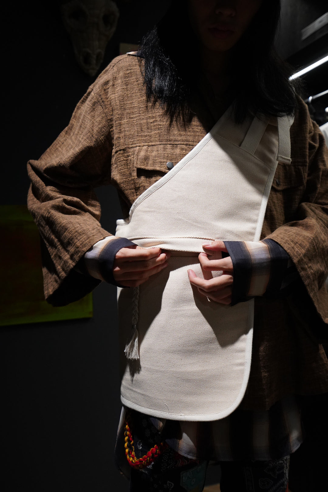 fujimoto バッグ Fujimoto(フジモト)のCanvas Robe Body Bag(OFF WHITE)(バッグ)の通販