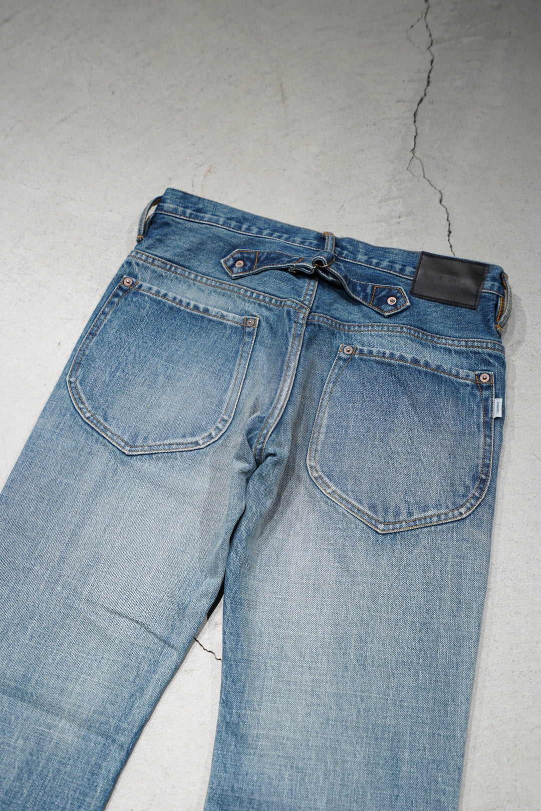 Sugarhill's Faded Bell Bottom Denim Pants (Faded Indigo) (Denim