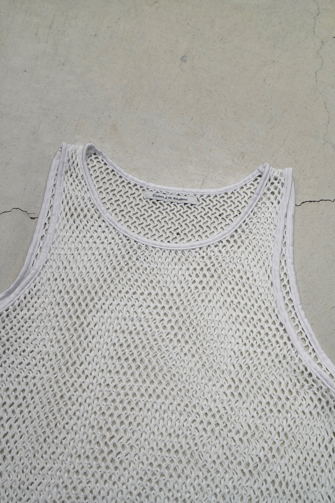 children of the discordance メッシュタンクトップ Children of the discordanceのMESH TANKTOP(WHITE)(タンク