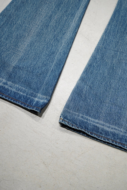 Sugarhill's Faded Bell Bottom Denim Pants (Faded Indigo) (Denim