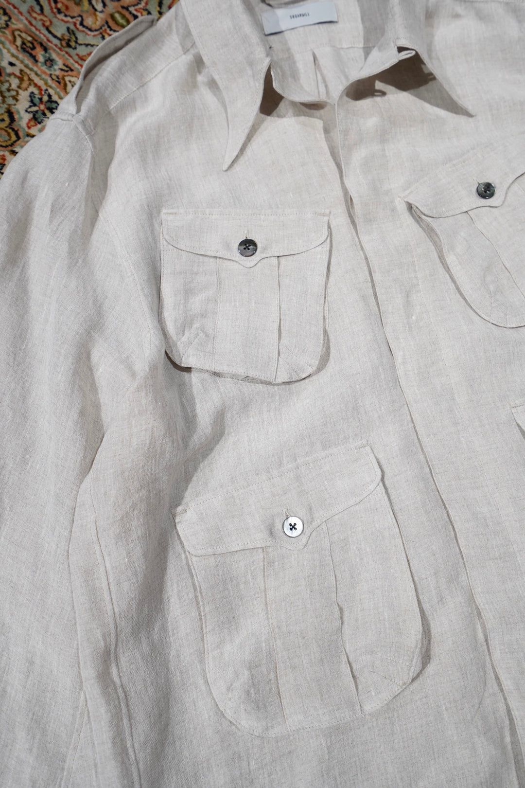 トップス 2021SS Silk Linen Stripe Fatigue Shirt 2021SS Silk Linen Stripe Fatigue Shirt