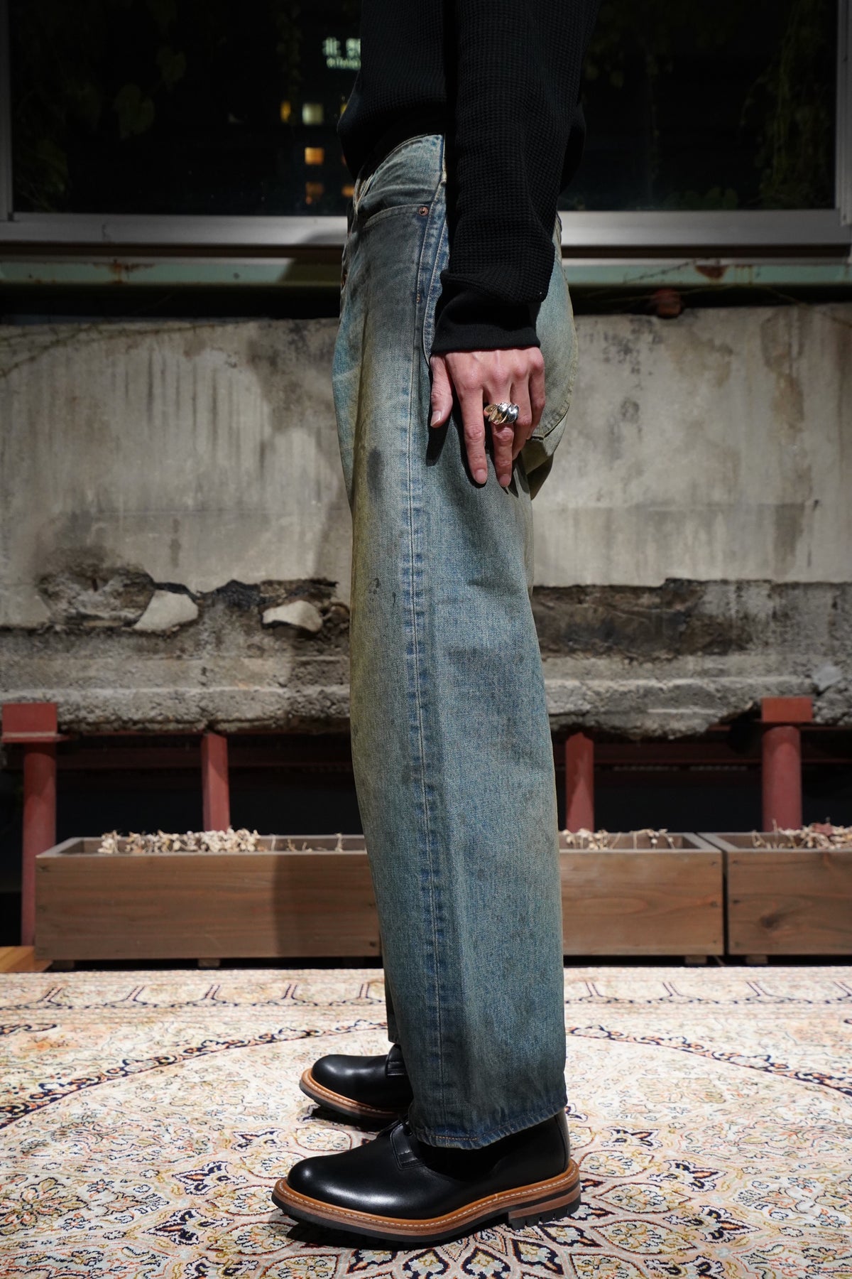 SUGARHILL OIL FADE DENIM PANTS-