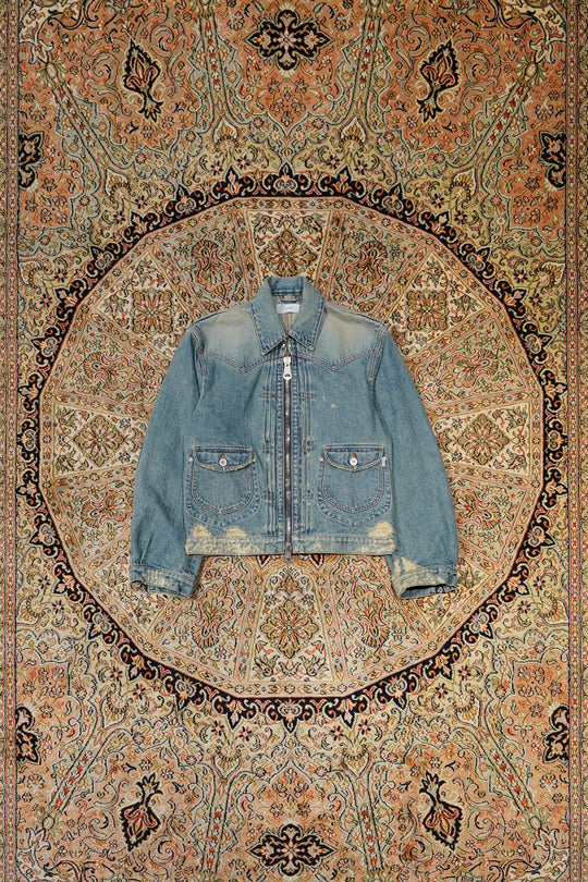 ジャケット・アウター sugarhill zip up damaged SUGARHILL(シュガーヒル)のZIP-UP DENIM DAMAGED JACKET(FADED INDIGO