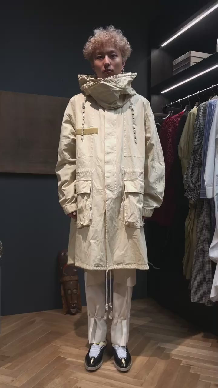 fujimotoフジモト over dyed mods parka 未使用 Fujimoto(フジモト)のOver dyed Mods Parka with Stones(Off White