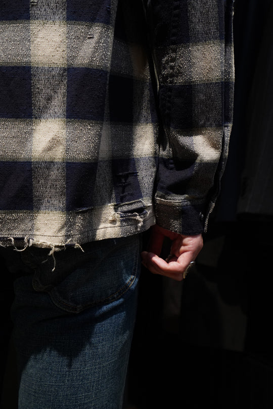 SUGARHILL（シュガーヒル）のOMBRE CRASHED SHIRT(NAVY)(シャツ)の通販