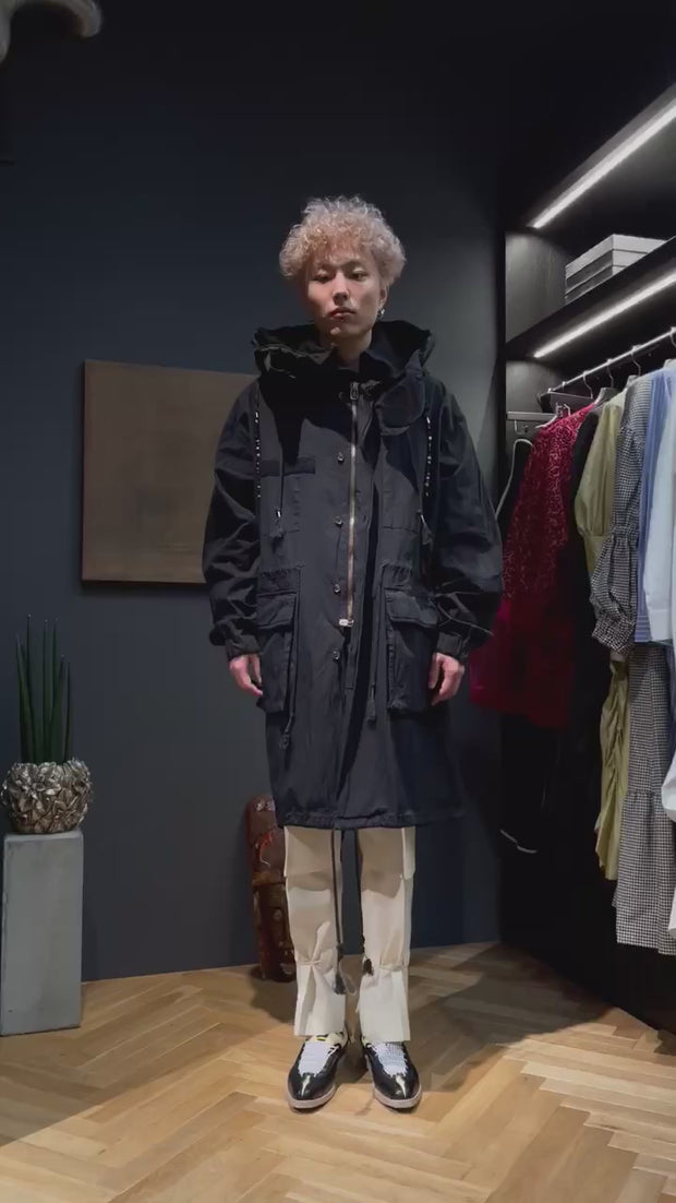 Fujimoto(フジモト)のOver dyed Mods Parka with Stones(Black