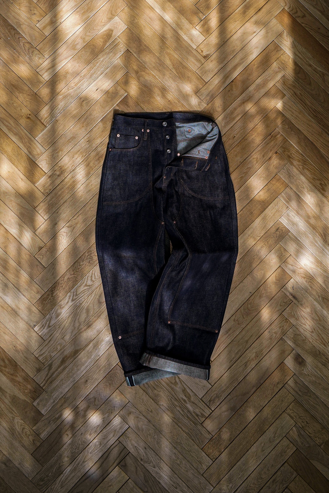 SUGARHILL×UNUSED ダブルニーデニムパンツ SUGARHILL Faded Double Knee ダブルニー デニム SUGARHILL