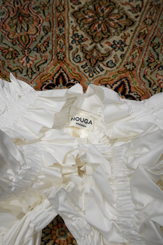 ＜HOUGA＞ waltz frill vest cotton WHITE HOUGA (Hoga) Waltz Frill Vest (WHITE) (Best) Mail Order