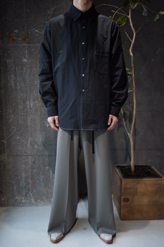 UJOH ウジョー フルオープンシャツ サイズ4 ブラック 24SS UJOH HOMME / ウジョーオム】Full Open Shirt/フルオープン