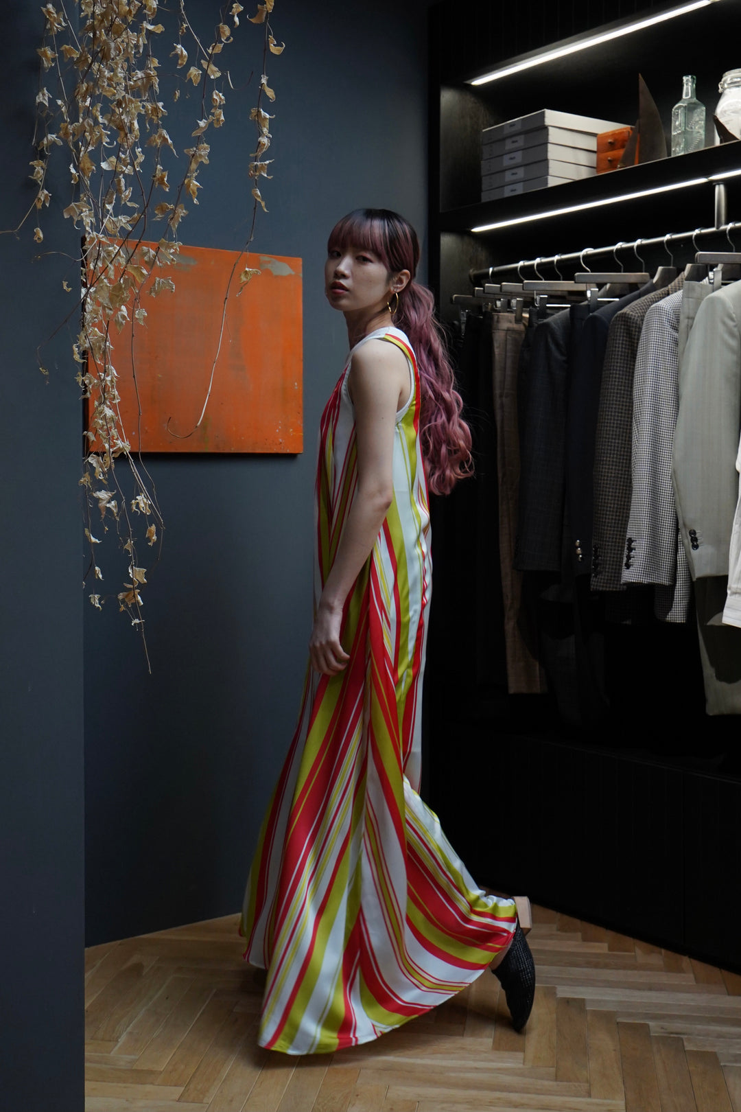 SATORU SASAKI(サトルササキ)のTANK LONG DRESS(MULTI STRIPE