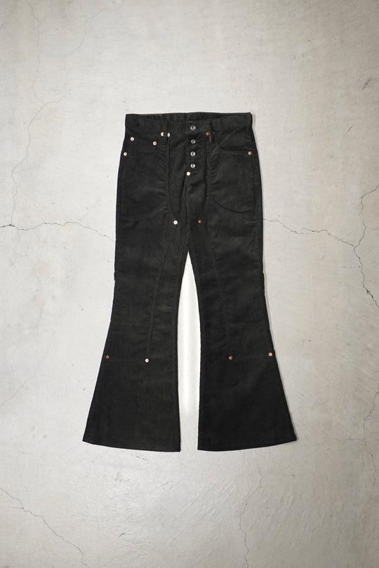 SUGARHILL（シュガーヒル）のCORDUROY BELL BOTTOM DEMIN PANTS(BLACK