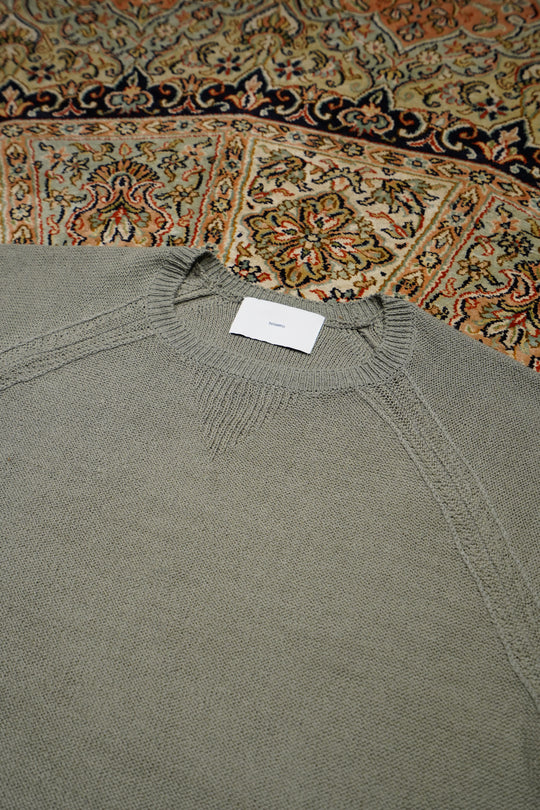 SUGARHILL（シュガーヒル）のCOTTON LONG SLEEVE KNIT(GREEN)(ニット