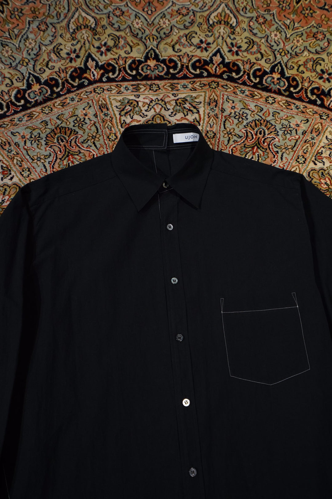UJOH ウジョー フルオープンシャツ サイズ4 ブラック 24SS UJOH - 【残り一点】Full Open Shirt | ACRMTSM ONLINE STORE