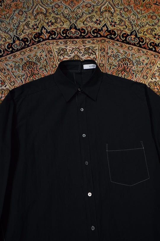 UJOH ウジョー フルオープンシャツ サイズ4 ブラック 24SS UJOH