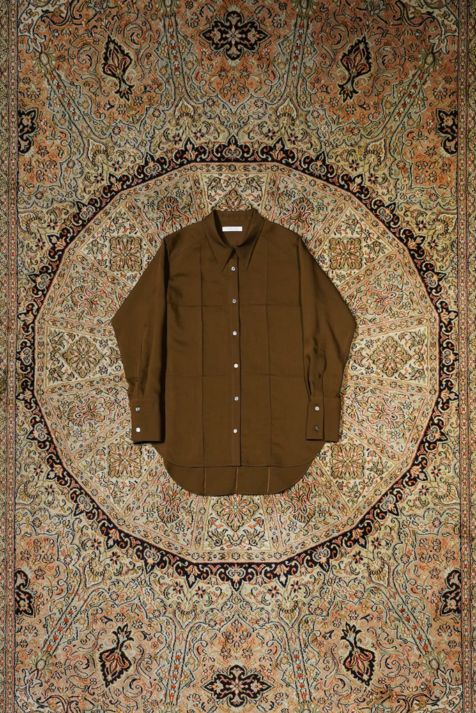 SATORU SASAKI(サトルササキ)のBOX CORD SHIRT(BROWN)(シャツ)の