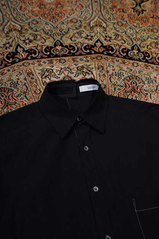 UJOH ウジョー フルオープンシャツ サイズ4 ブラック 24SS UJOH(ウジョー)のFull Open Shirts(BLACK)(シャツ)の通販