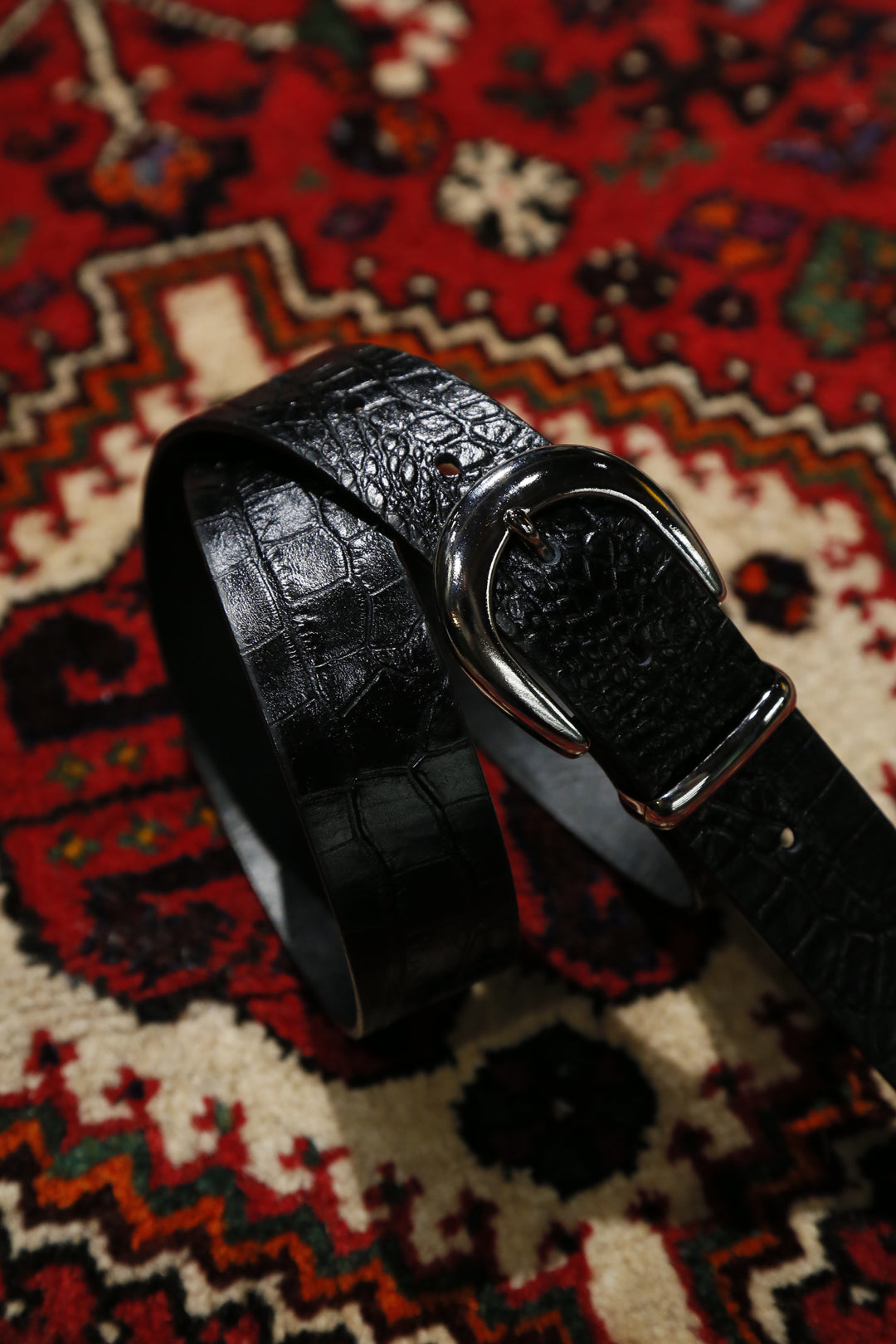 LITTLEBIG(リトルビッグ)のCroco Leather Belt(ベルト)(BLACK)の通販