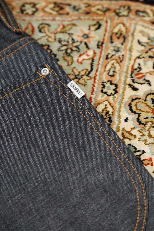 SUGARHILL(シュガーヒル)のLEATHER DOUBLE KNEE DENIM(INDIGO)(デニム
